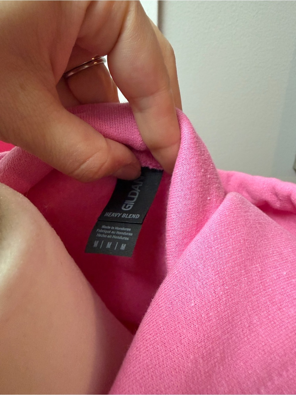 Gildan Pink Hoodie with Black RUN Graphic - Picture 3 of 3